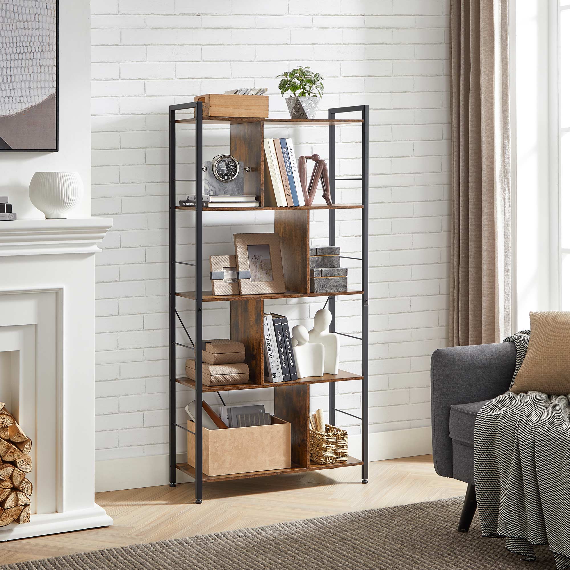Bücherregal mit 5 Ebenen