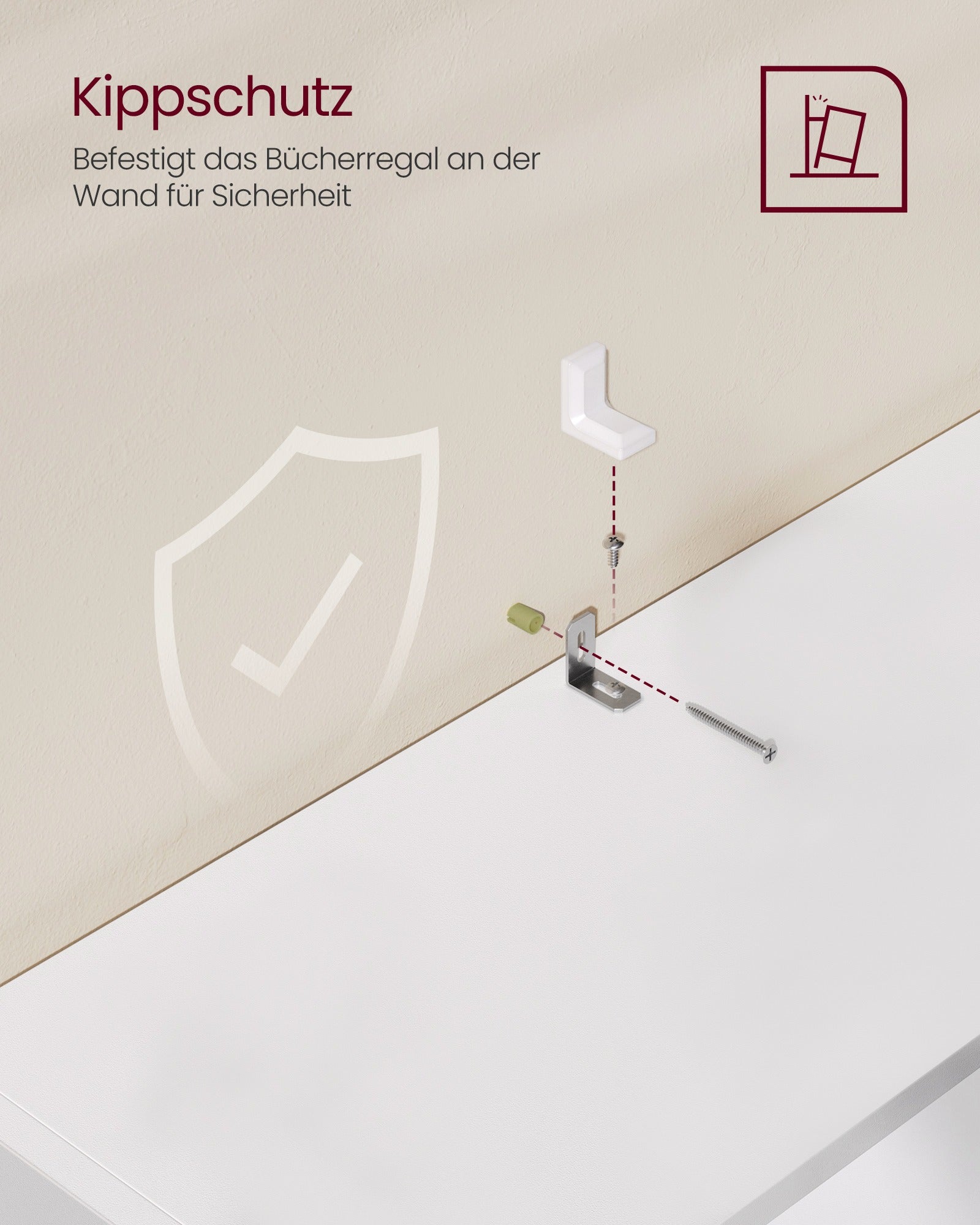 Bücherregal 5 Ebenen wolkenweiß mit verstellbaren Böden