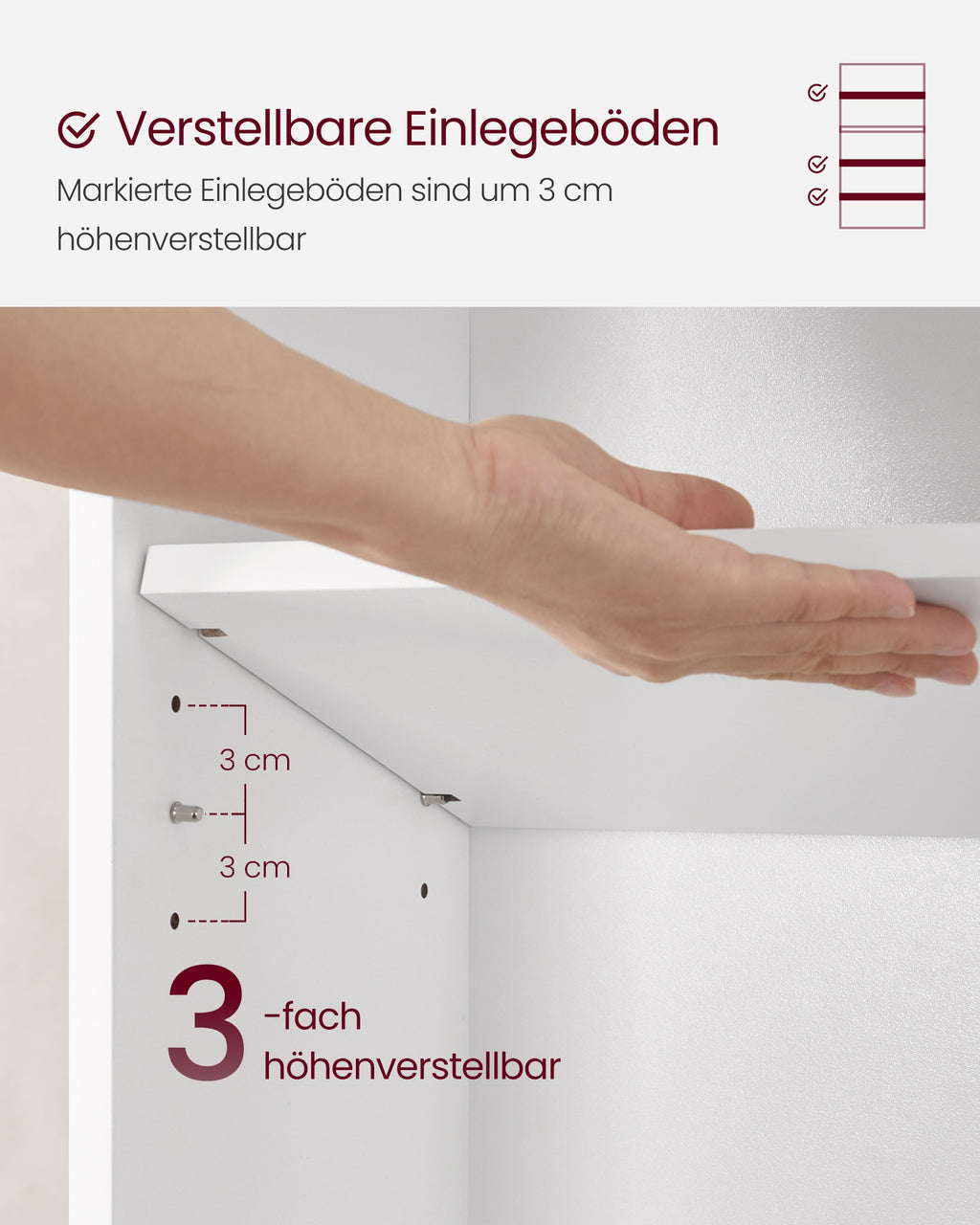Bücherregal 5 Ebenen wolkenweiß mit verstellbaren Böden