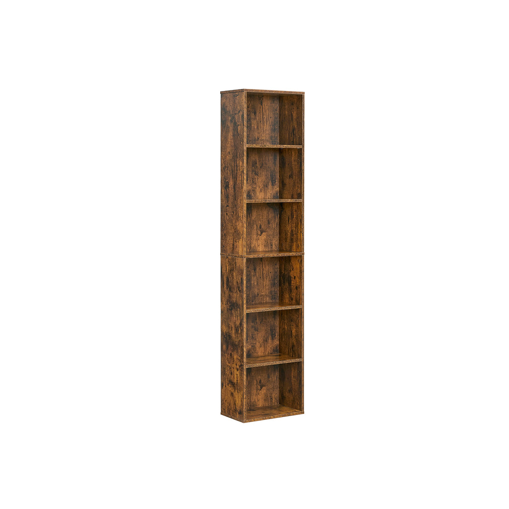 Bücherregal, mit 6 Ebenen 24 x 40 x 178,5 cm vintagebraun