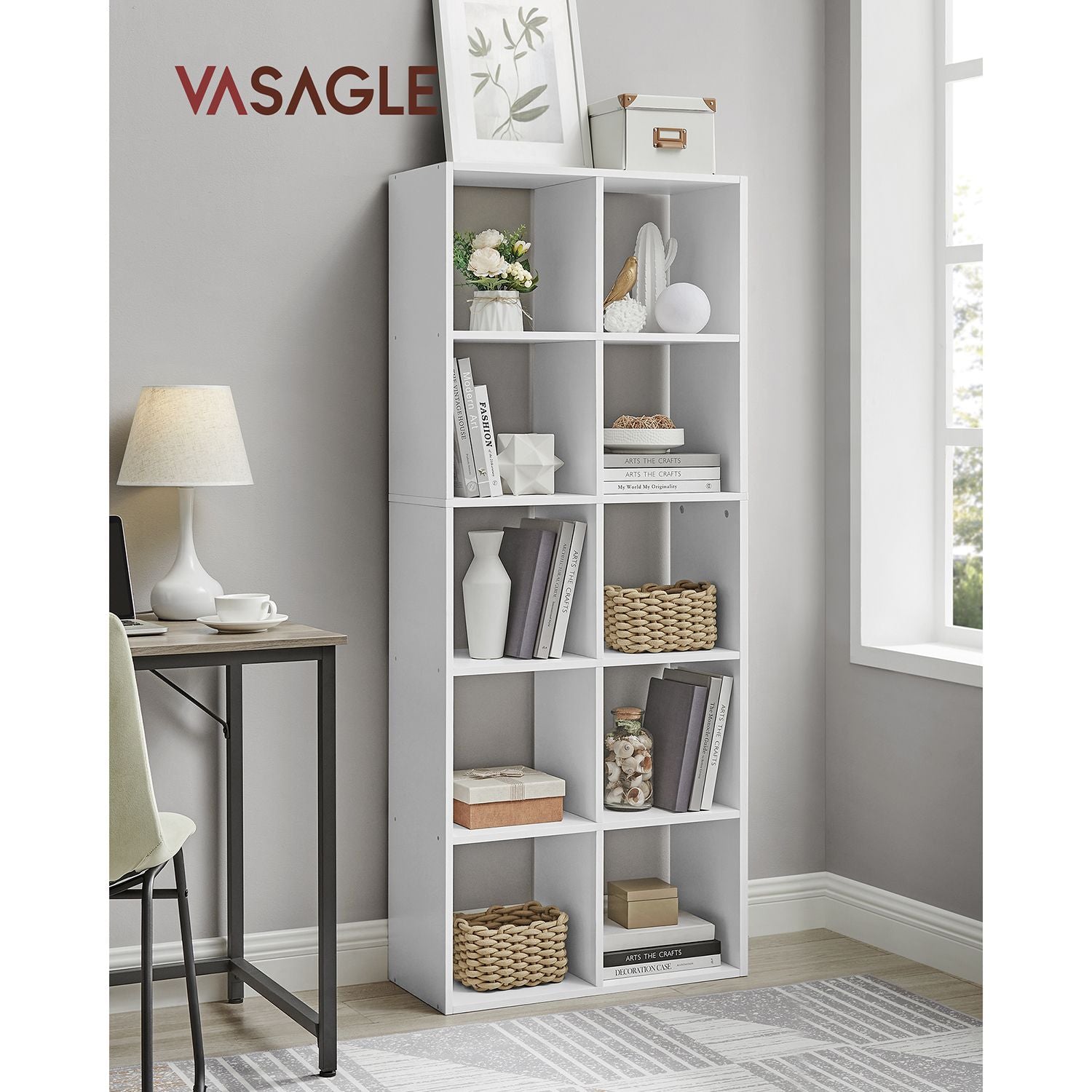 Bücherregal mit 10 Fächern