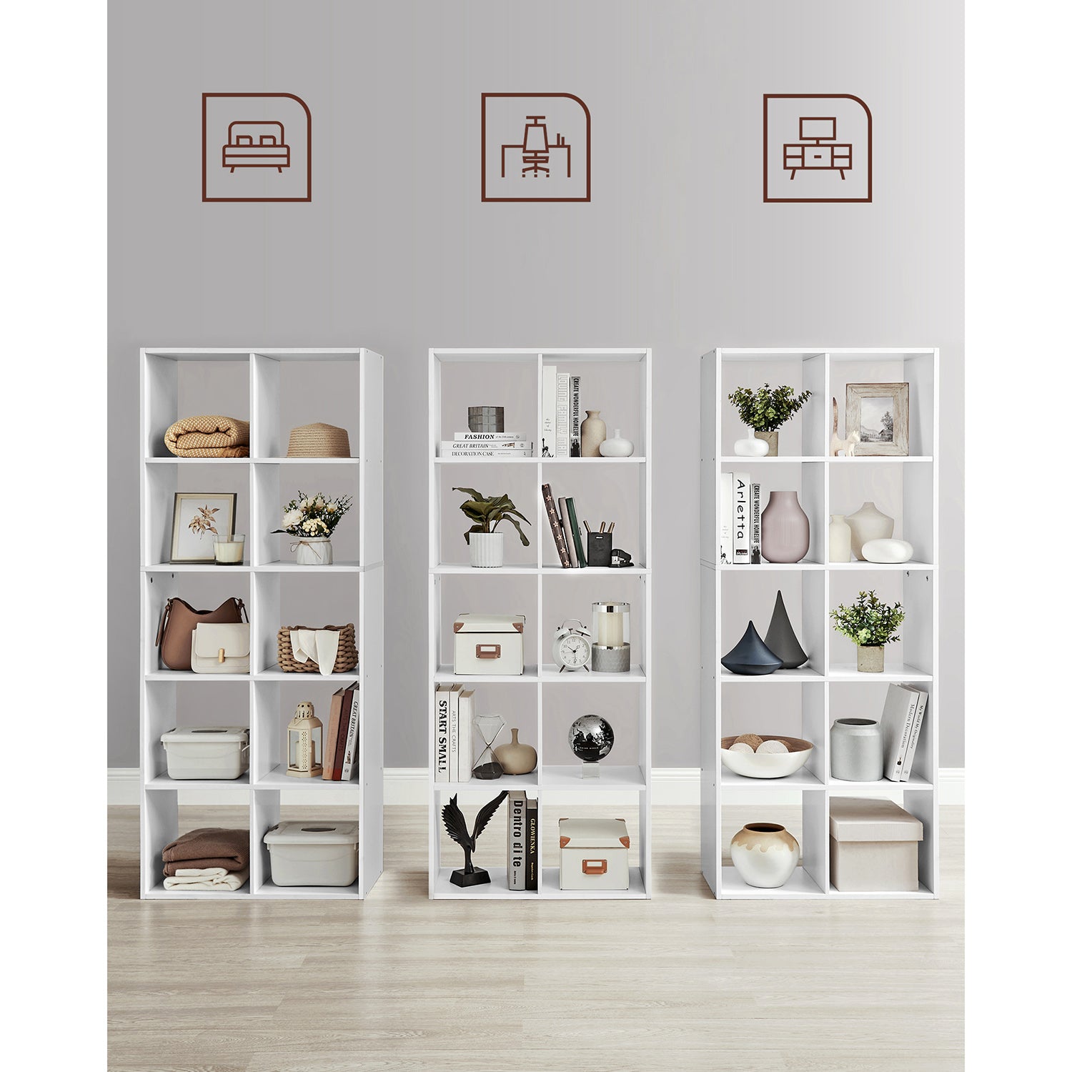 Bücherregal mit 10 Fächern