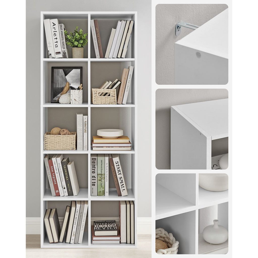 Bücherregal mit 10 Fächern