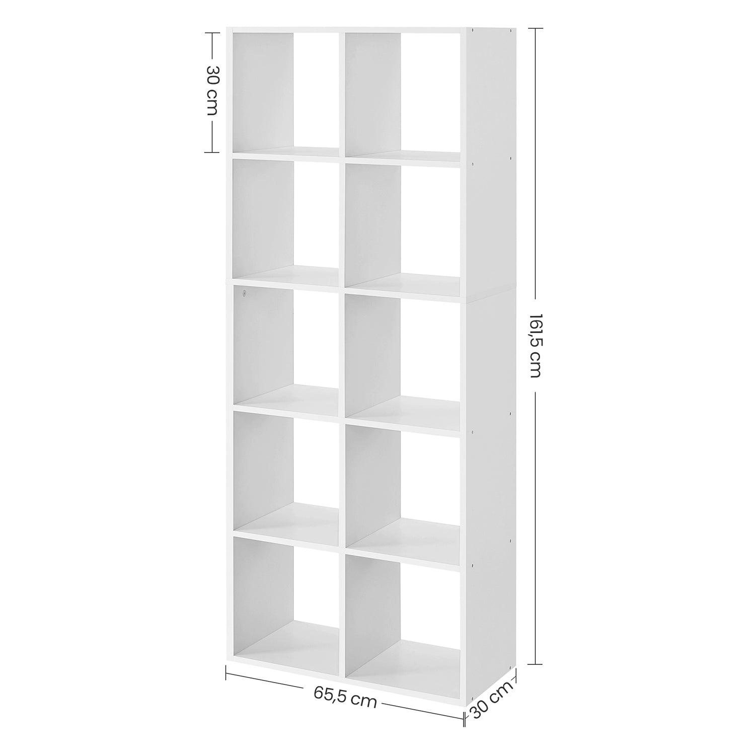 Bücherregal mit 10 Fächern