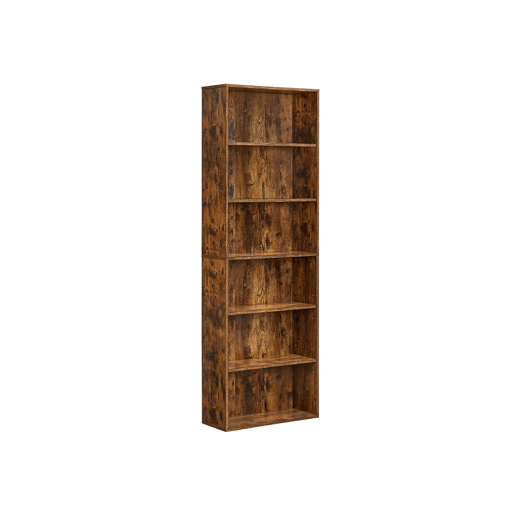 Bücherregal, mit 6 Ebenen 24 x 60 x 178,5 cm vintagebraun
