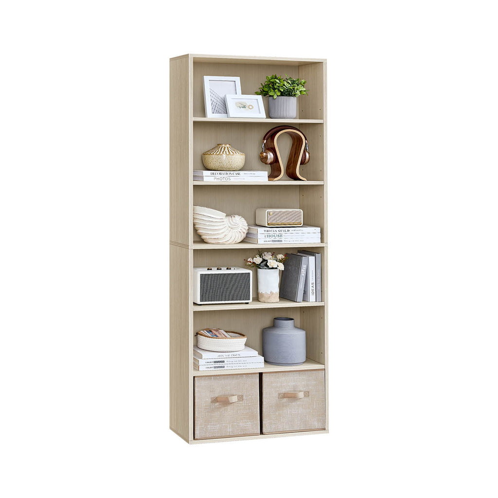 6-stöckiges Standregal 24 x 60 x 178,5 cm naturbeige
