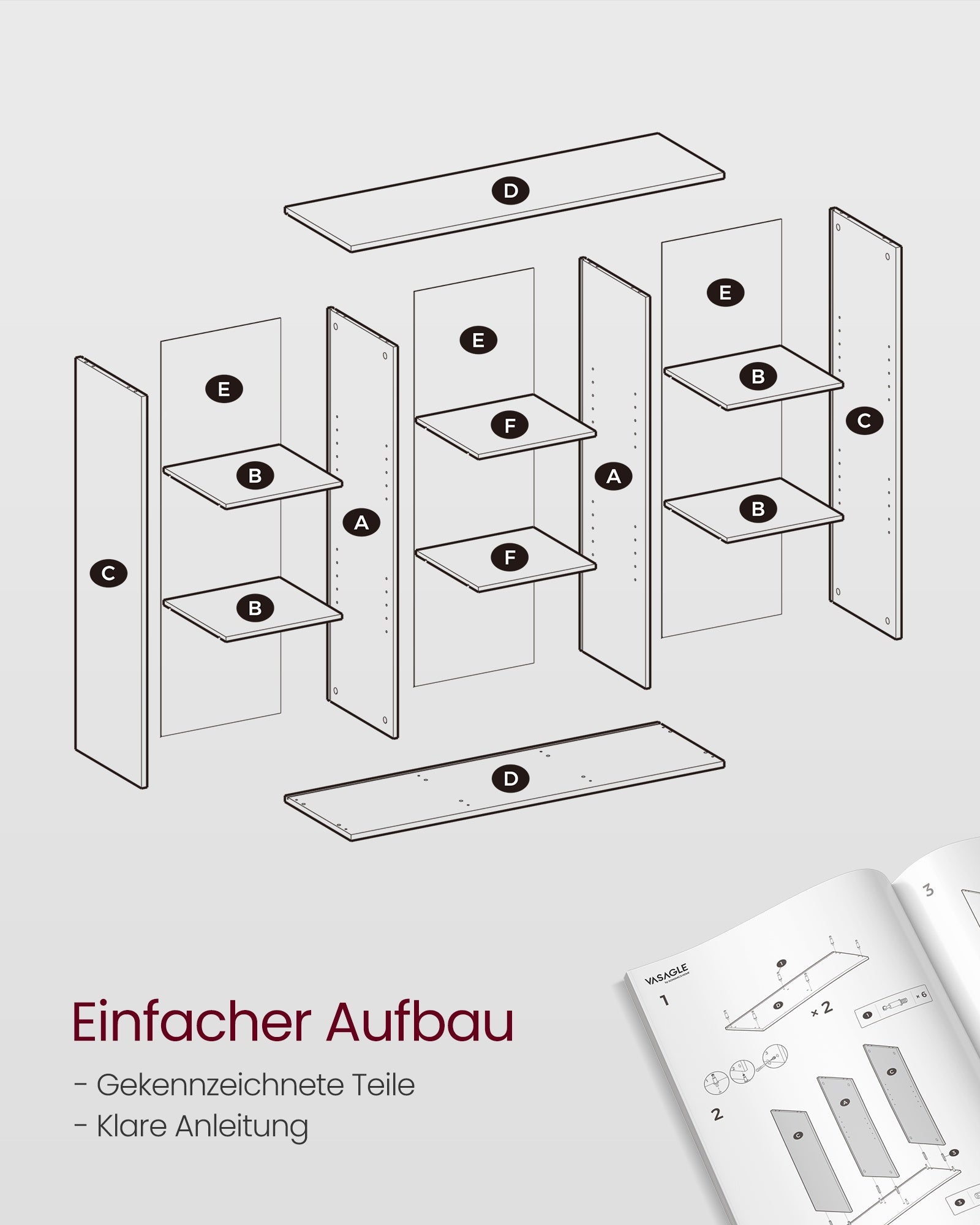 Bücherschrank weiß 9 Fächer für Wohnzimmer oder Büro