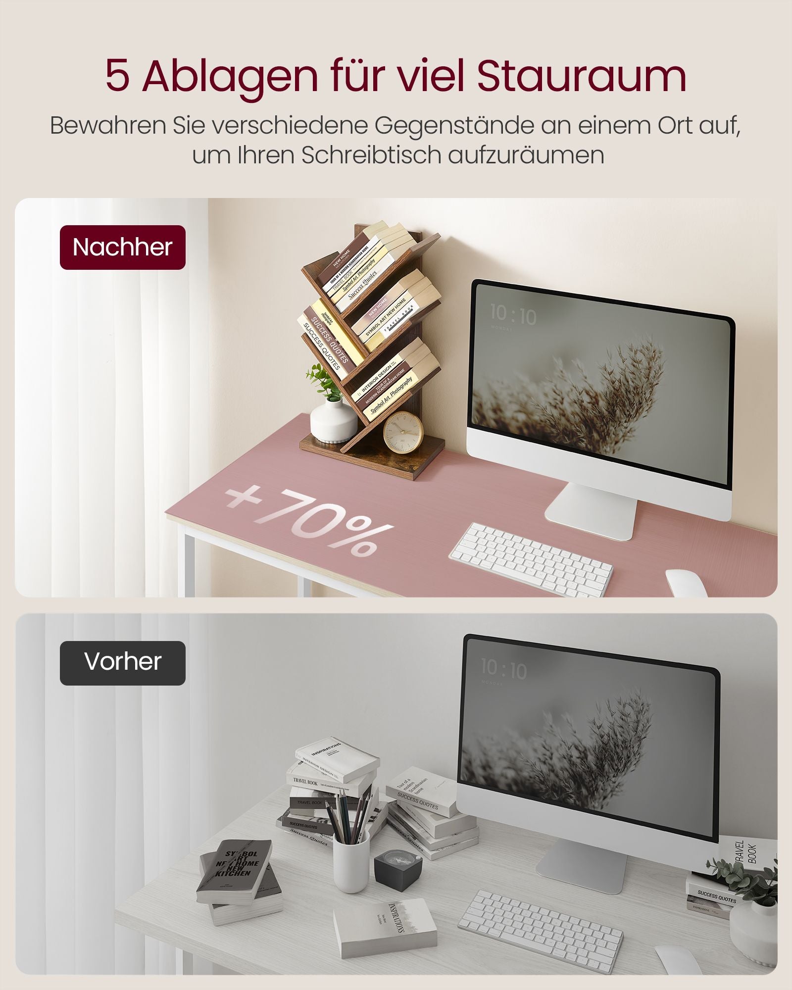 Bücherregal Baumform platzsparend vintagebraun