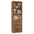 Kailyn Kollektion - Bücherregal, Hochschrank, 3 unterschiedlich große Schubladen, verstellbare Ablagen, Wohnzimmer Schlafzimmer Arbeitszimmer, modern, platzsparend, vintagebraun