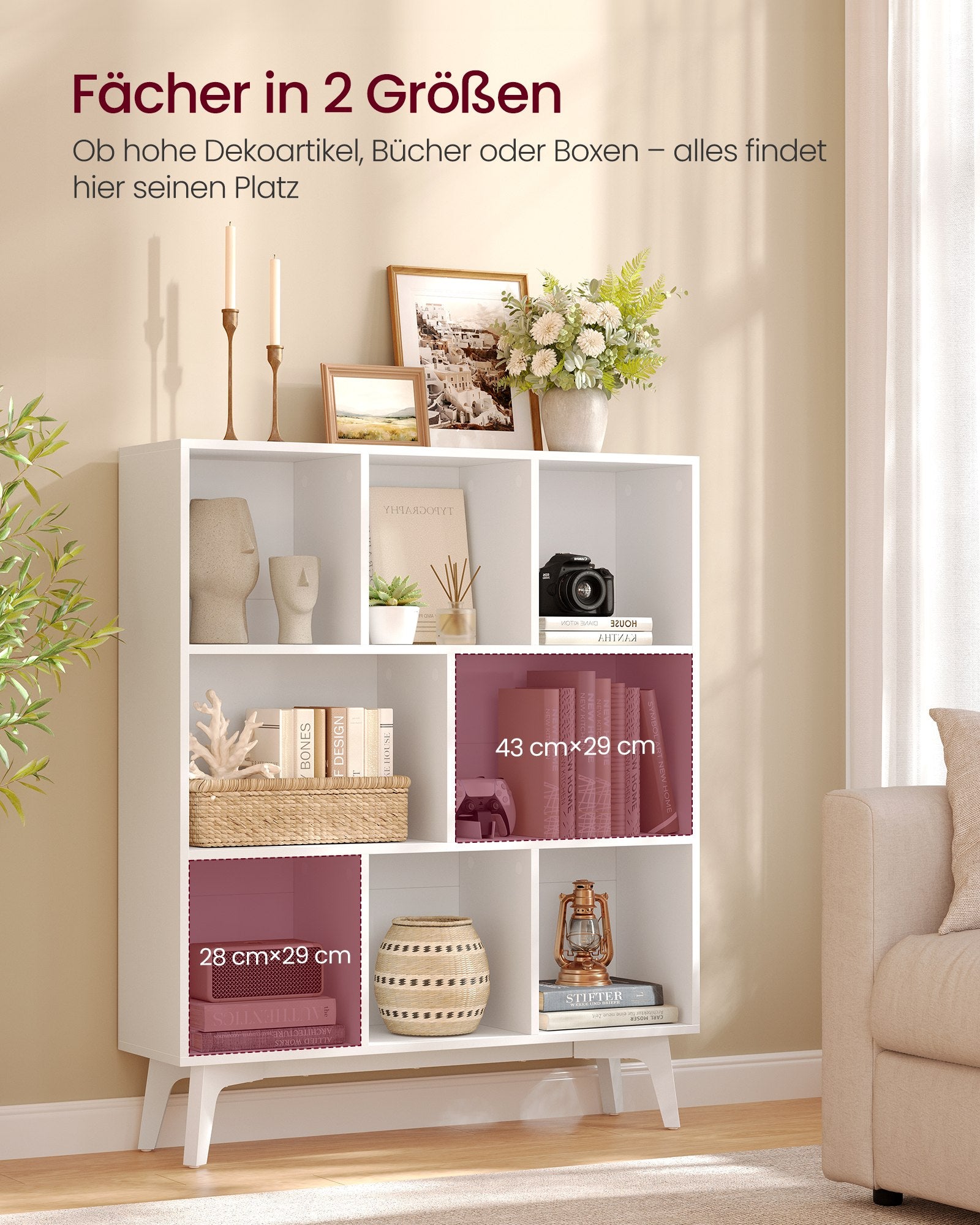 Bücherregal wolkenweiß 8 Fächer 24x90x107,4 cm