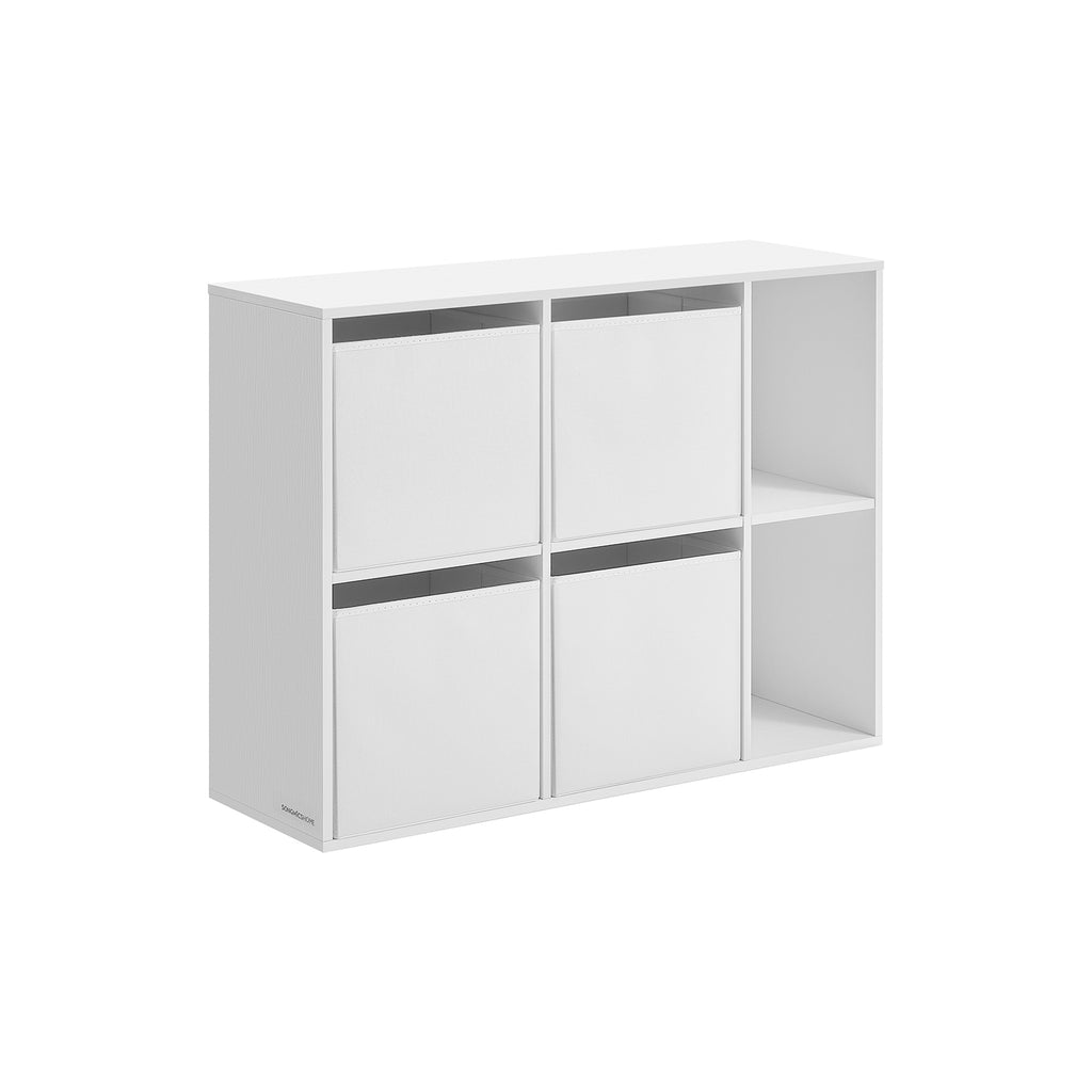 Bücherregal mit 6 Fächern 27 x 83 x 61,6 cm schneeweiß