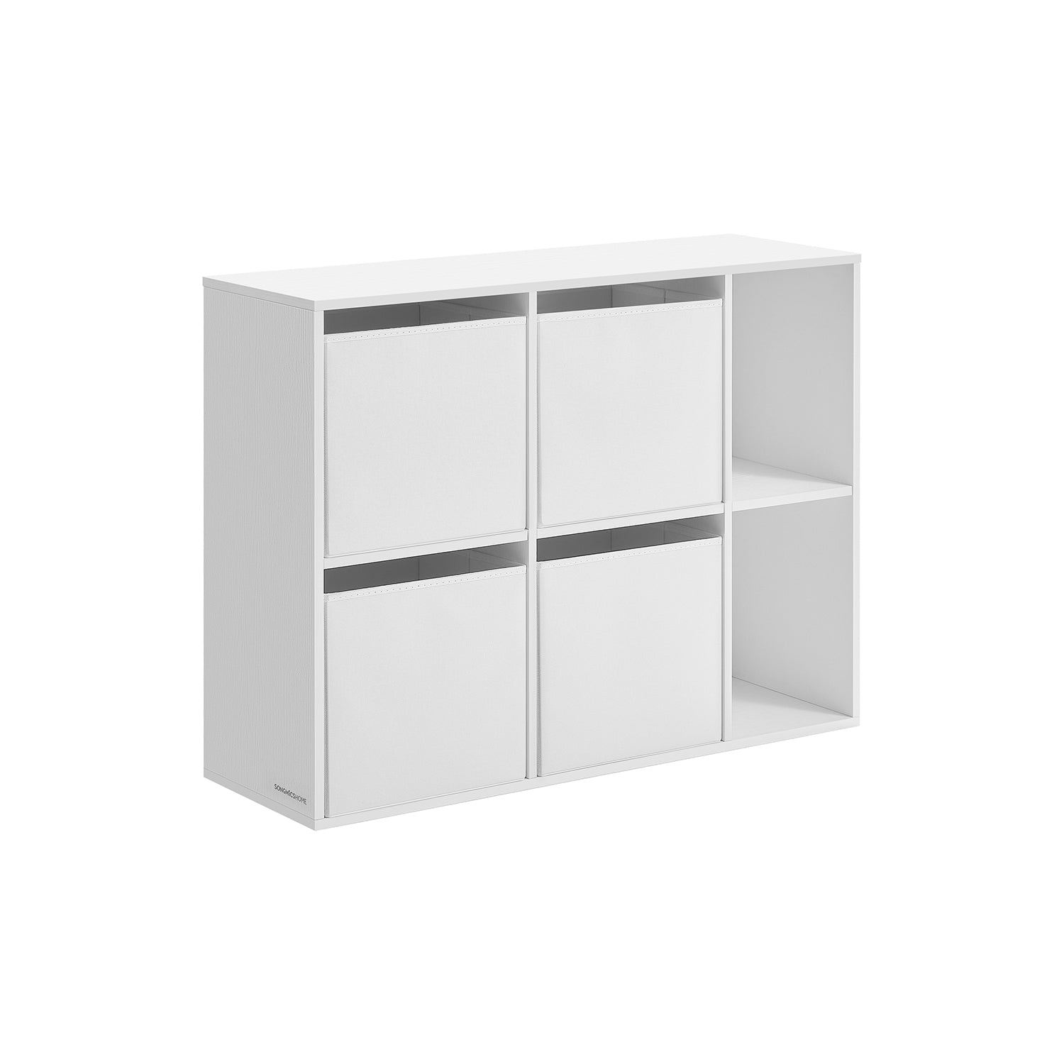 Bücherregal mit 6 Fächern 27 x 83 x 61,6 cm schneeweiß