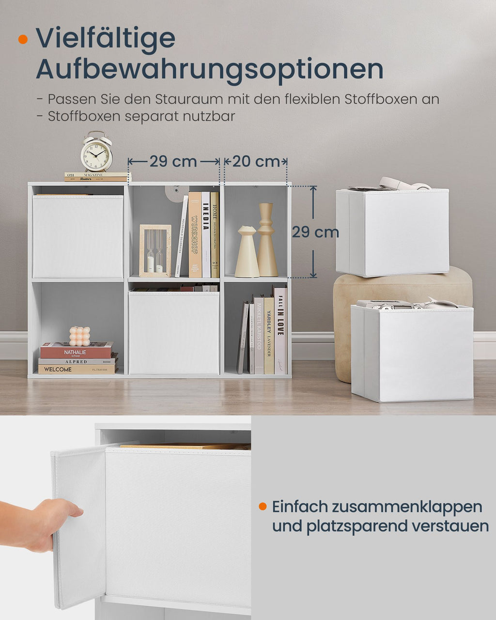 Bücherregal mit 6 Fächern 27 x 83 x 61,6 cm schneeweiß