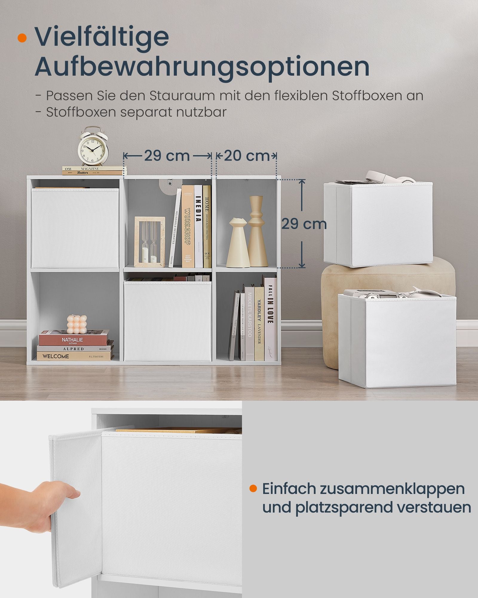 Bücherregal mit 6 Fächern 27 x 83 x 61,6 cm schneeweiß