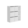 Bücherregal mit 9 Fächern 27 x 83 x 91,8 cm schneeweiß