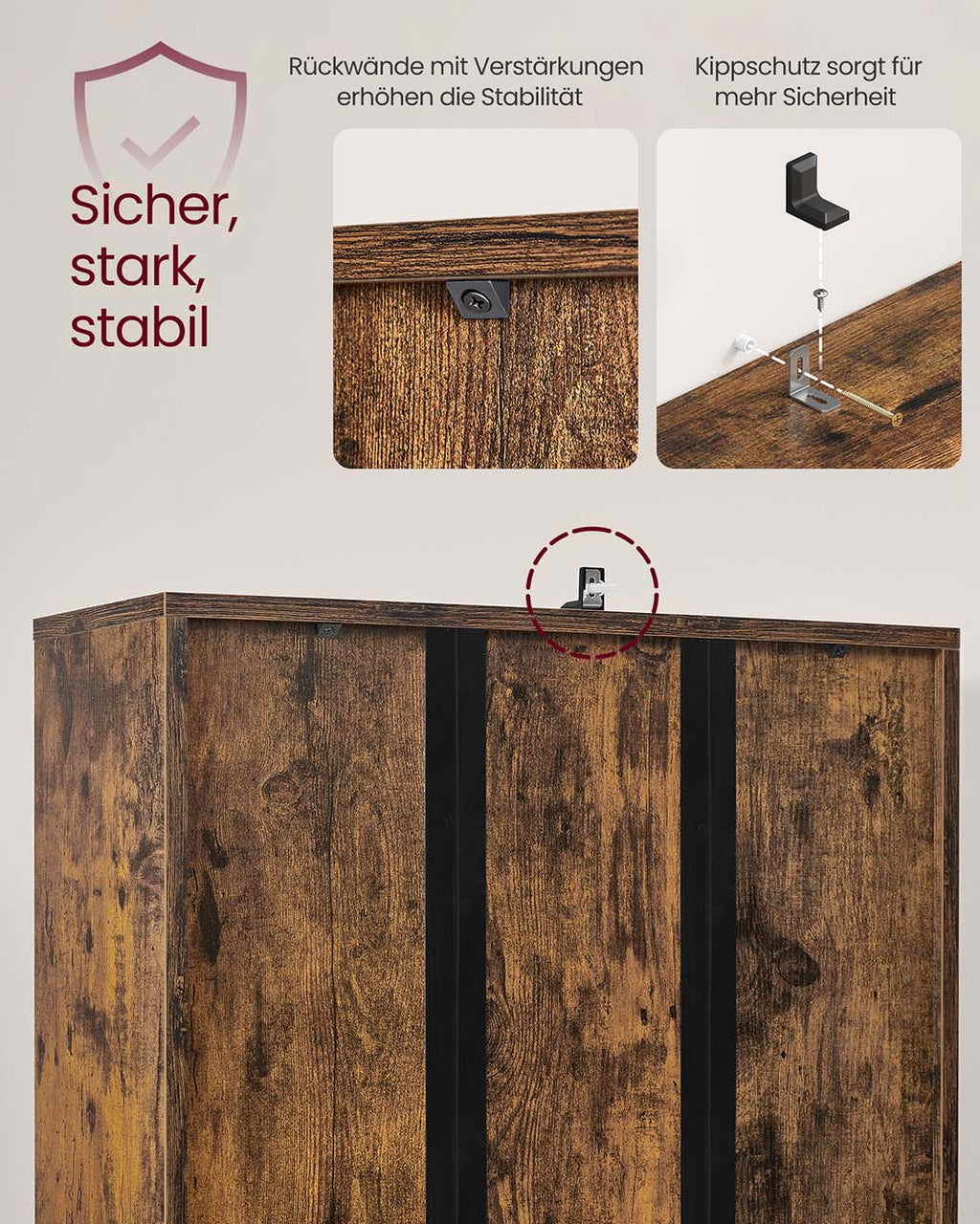 CUSTOS Kollektion Regal mit 6 Ebenen vintagebraun