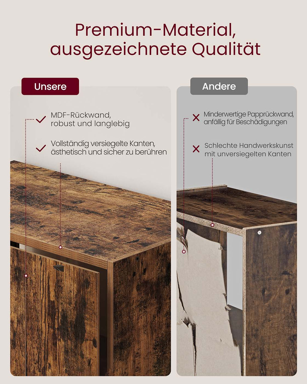 CUSTOS Kollektion Regal mit 6 Ebenen vintagebraun