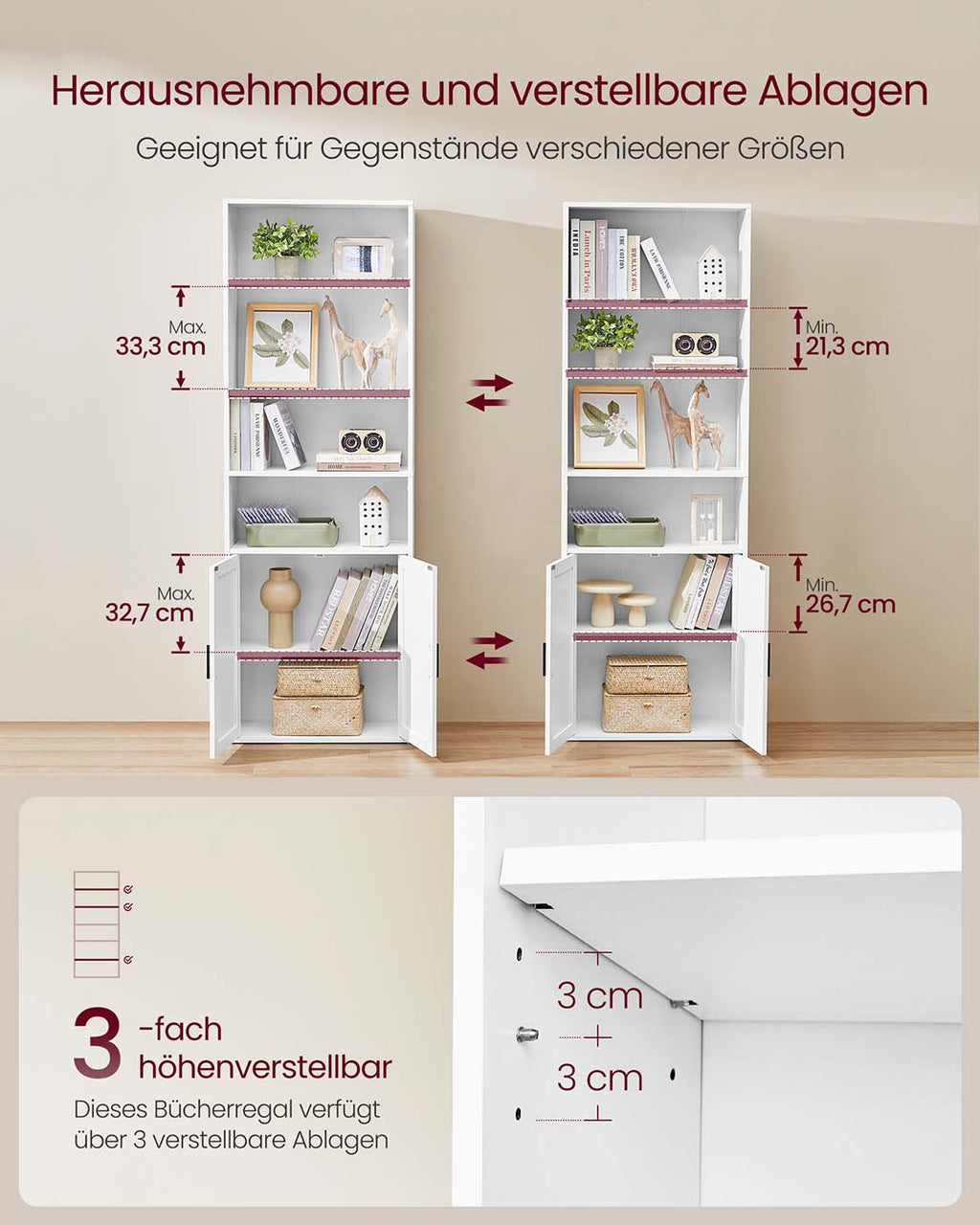 CUSTOS Kollektion Regal mit 6 Ebenen wolkenweiß