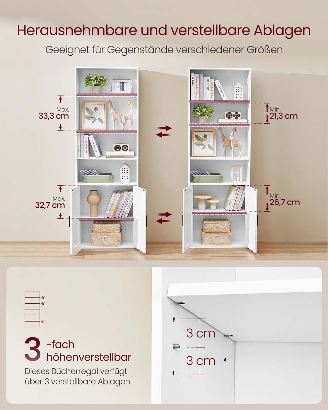 CUSTOS Kollektion Regal mit 6 Ebenen wolkenweiß