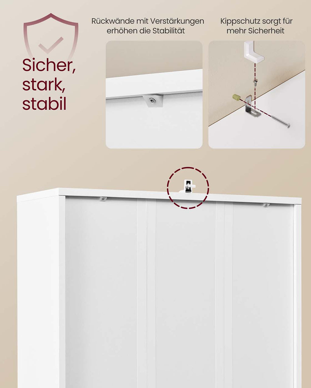 CUSTOS Kollektion Regal mit 6 Ebenen wolkenweiß