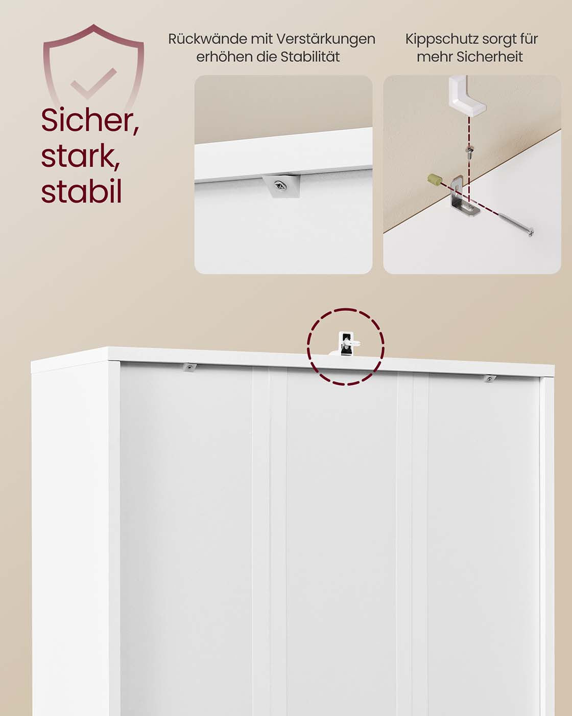 CUSTOS Kollektion Regal mit 6 Ebenen wolkenweiß