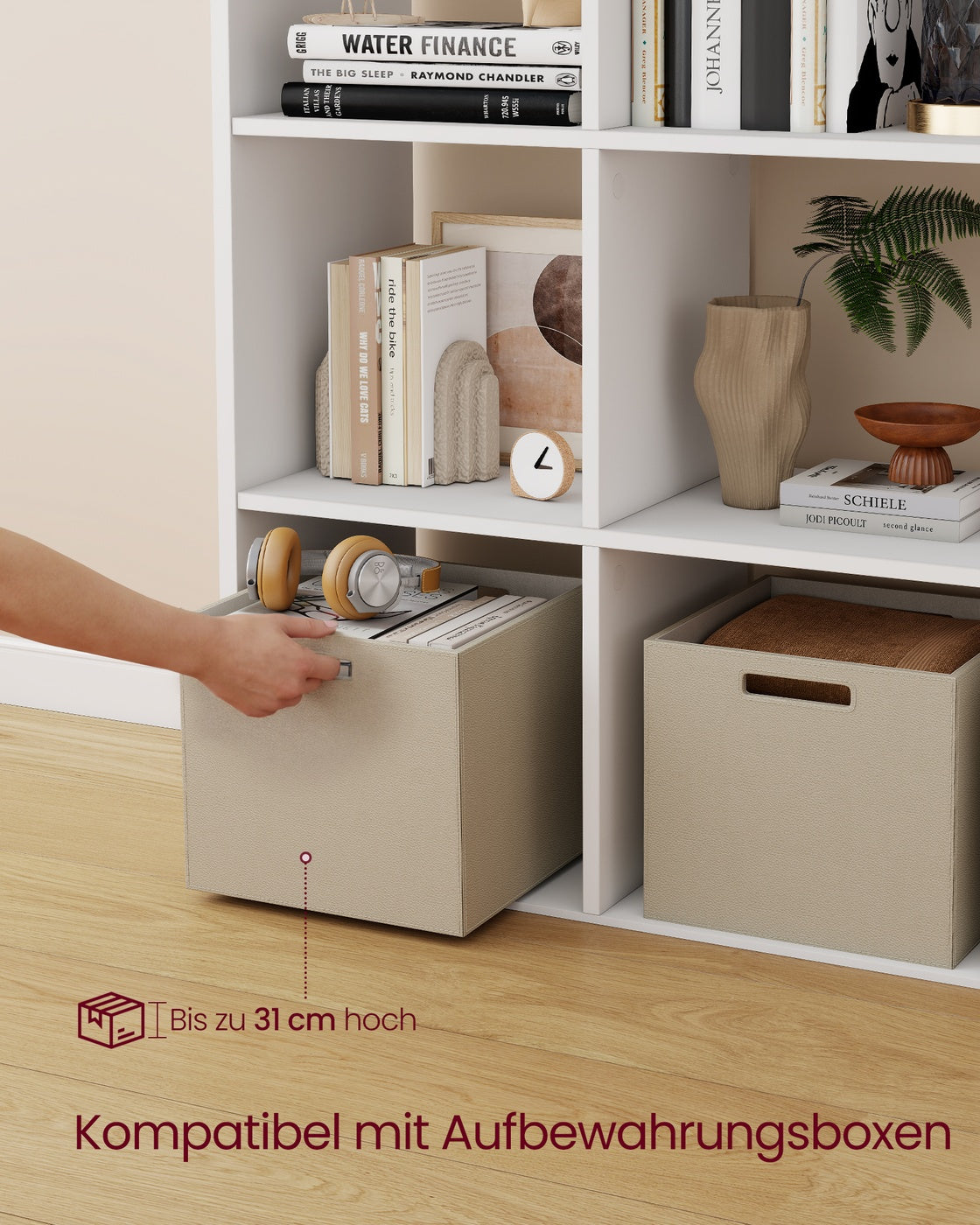CUSTOS Kollektion - Bücherregal mit 4 Ebenen offene Fächer 30 × 98 × 130,2 cm wolkenweiß
