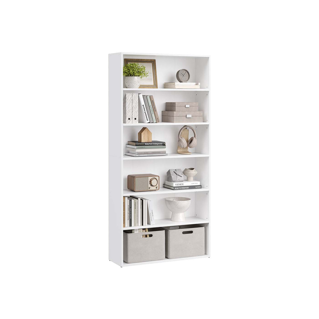 Bücherregal mit 6 offenen Fächern 24 x 80 x 160,7 cm wolkenweiß