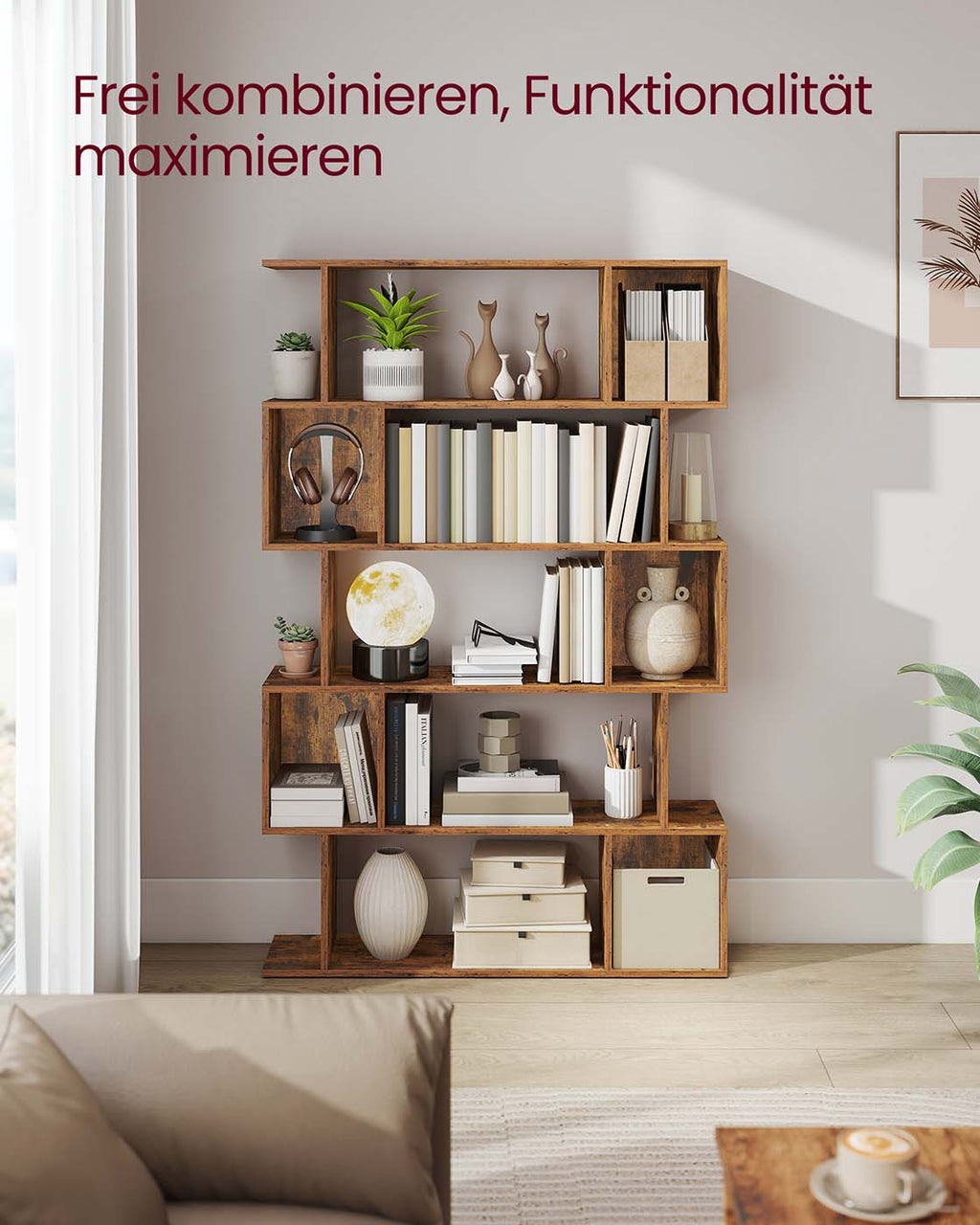 Bücherregal mit fünf offenen Ebenen