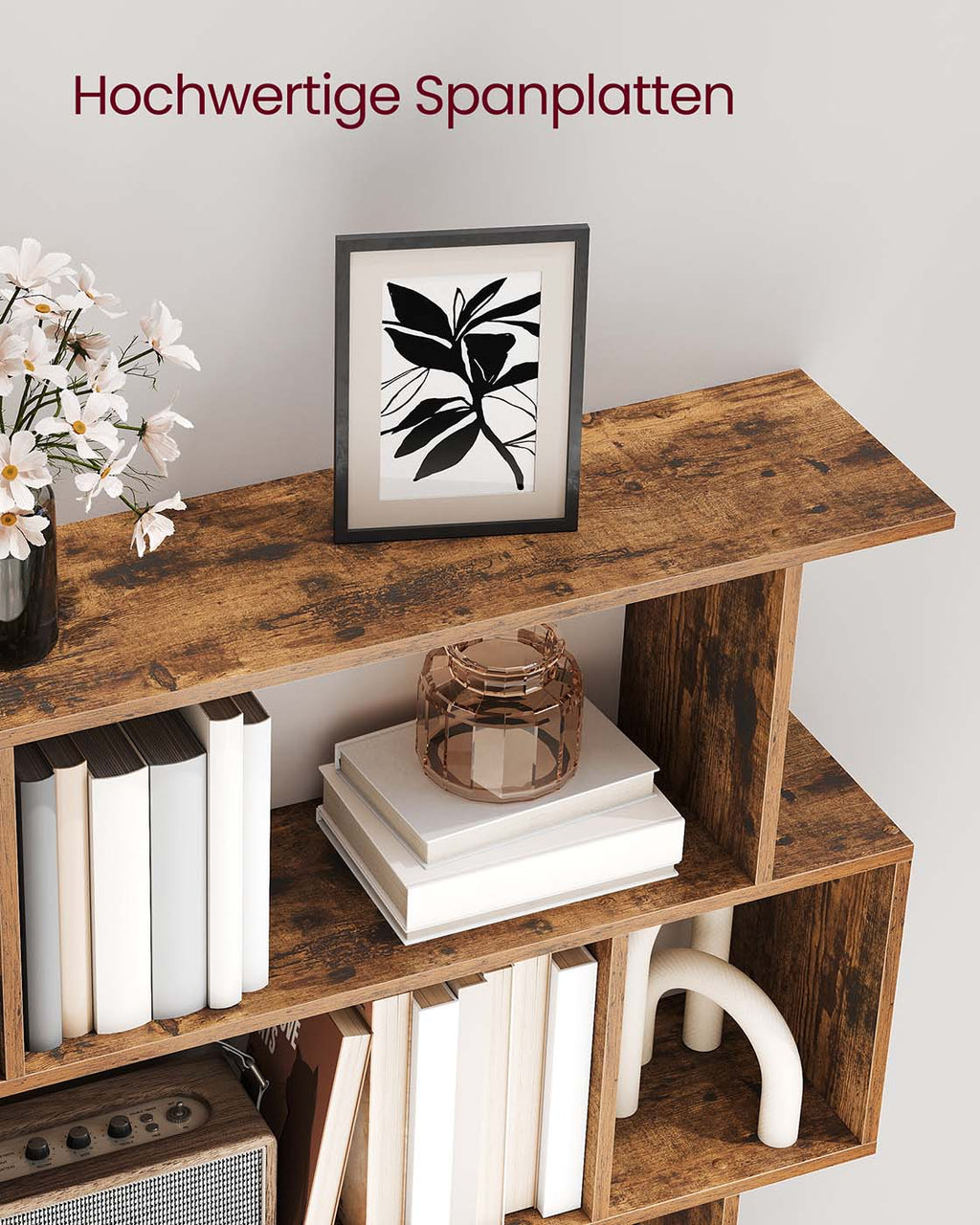 Bücherregal mit fünf offenen Ebenen