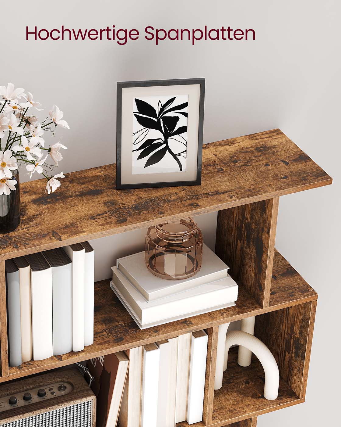 Bücherregal mit fünf offenen Ebenen