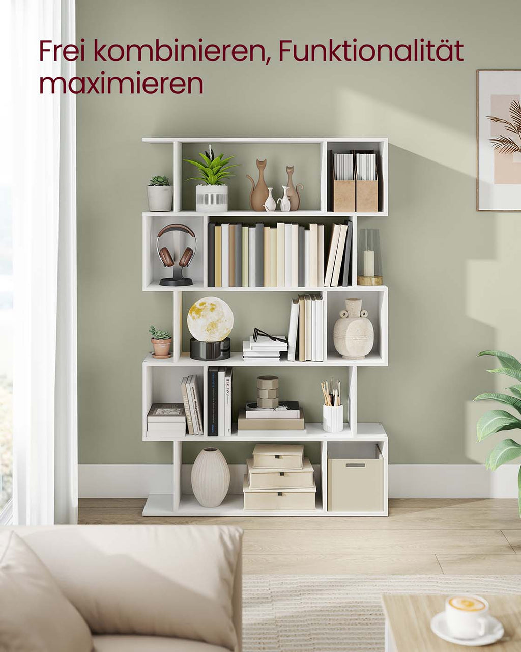 Bücherregal mit fünf offenen Ebenen