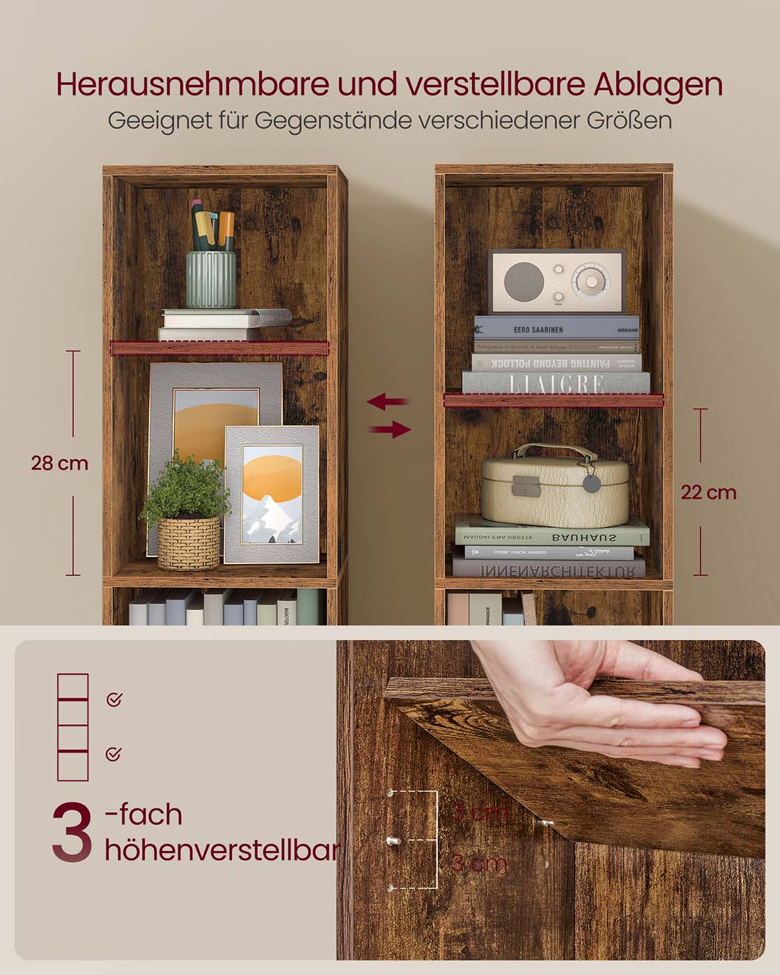 Bücherregal mit 4 Ebenen offenes Aufbewahrungsregal