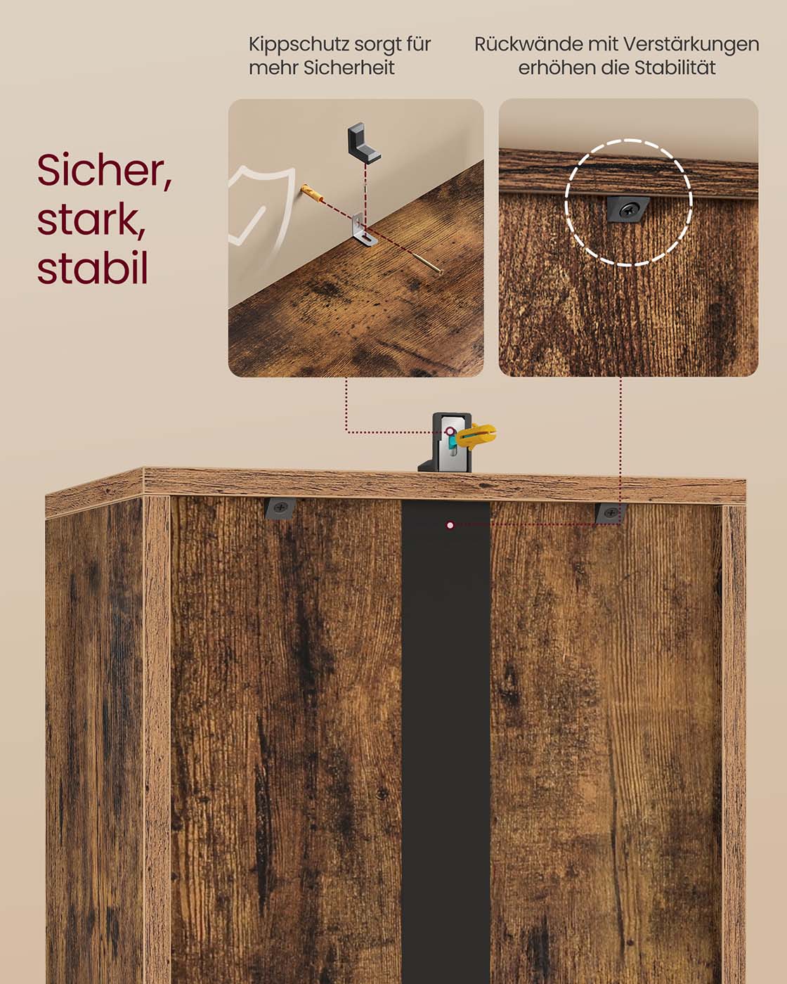 Bücherregal mit 4 Ebenen offenes Aufbewahrungsregal