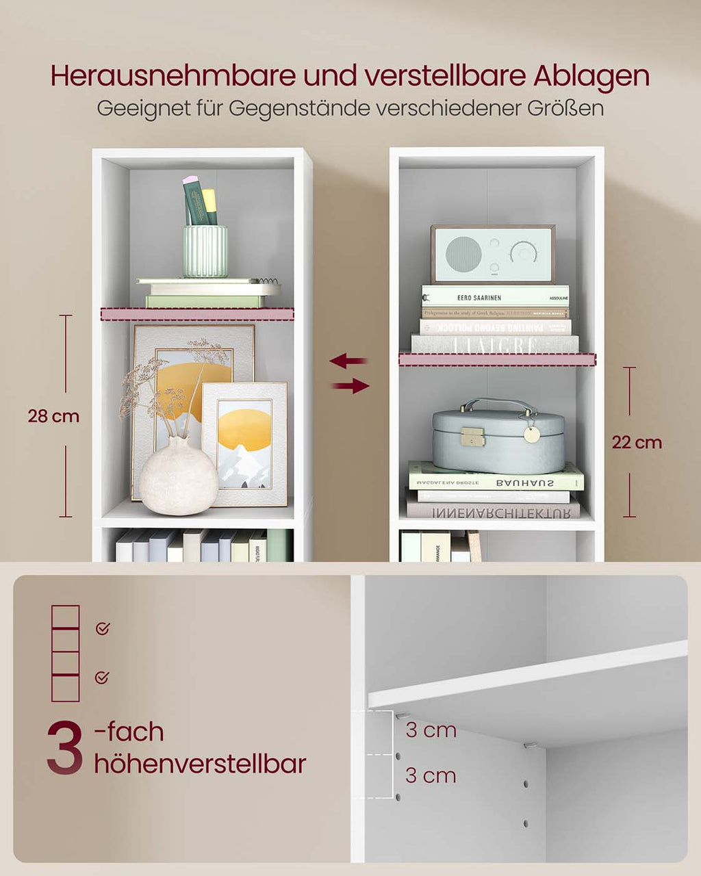 Bücherregal mit 4 Ebenen offenes Aufbewahrungsregal