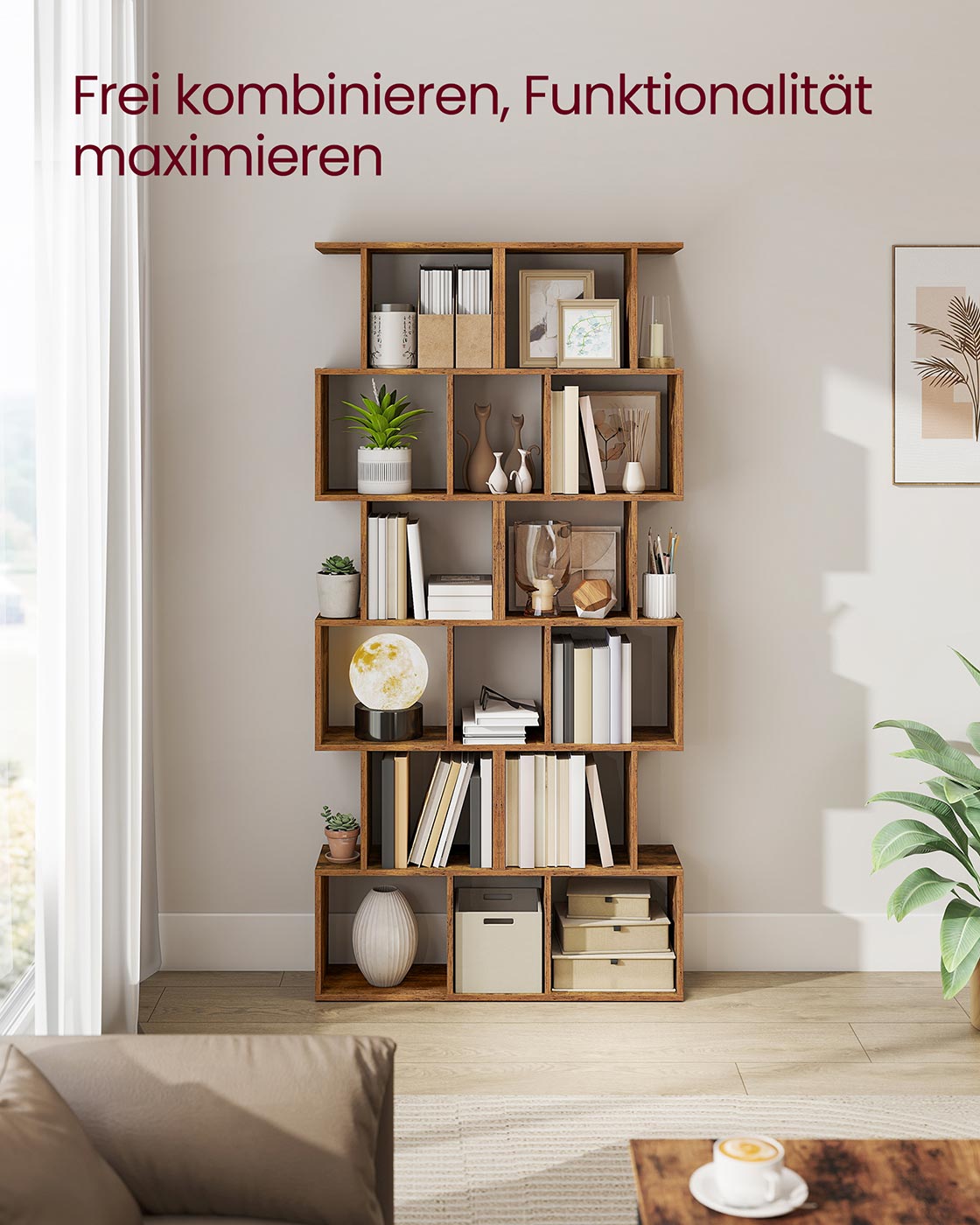 Bücherregal mit sechs offenen Ebenen