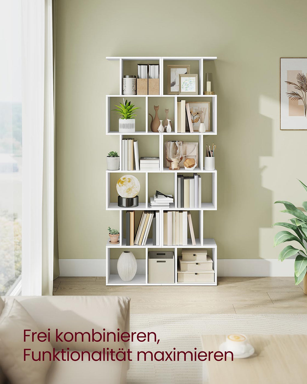 Bücherregal mit sechs offenen Ebenen