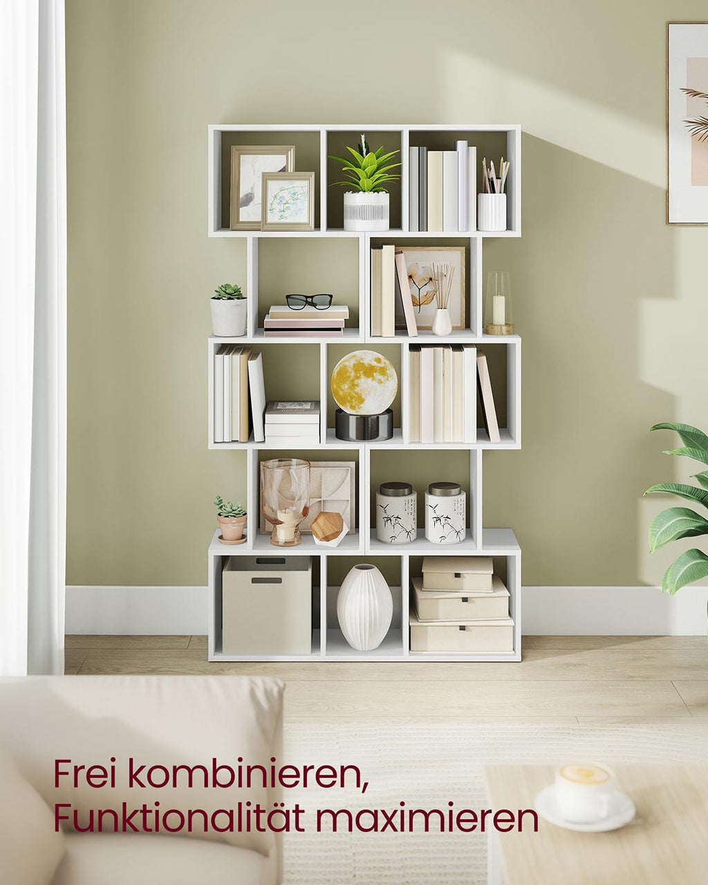 Bücherregal mit fünf offenen Ebenen