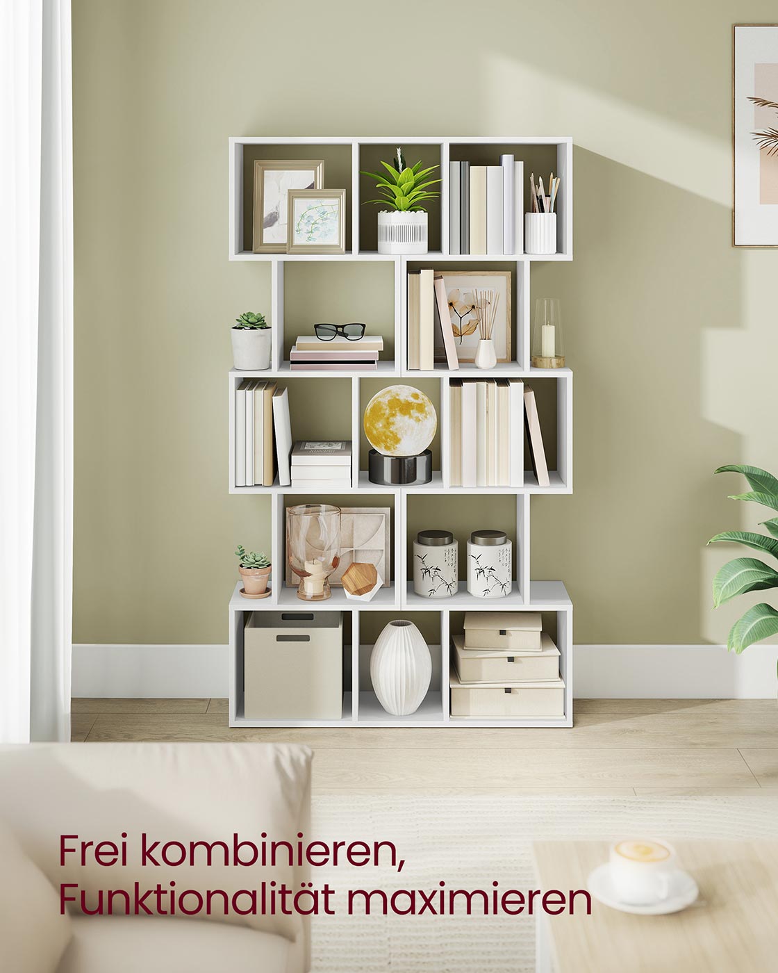 Bücherregal mit fünf offenen Ebenen
