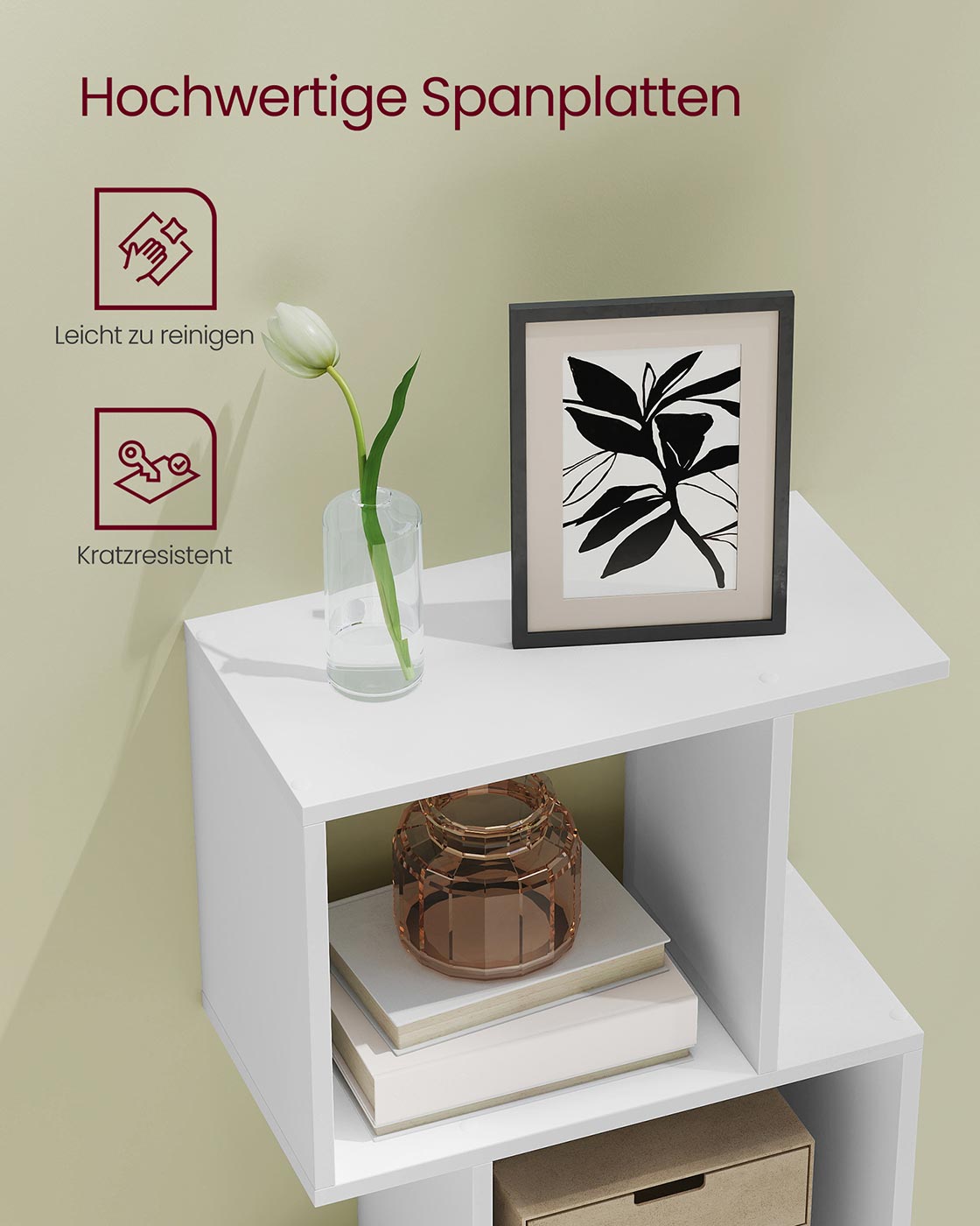 Bücherregal mit fünf offenen Ebenen