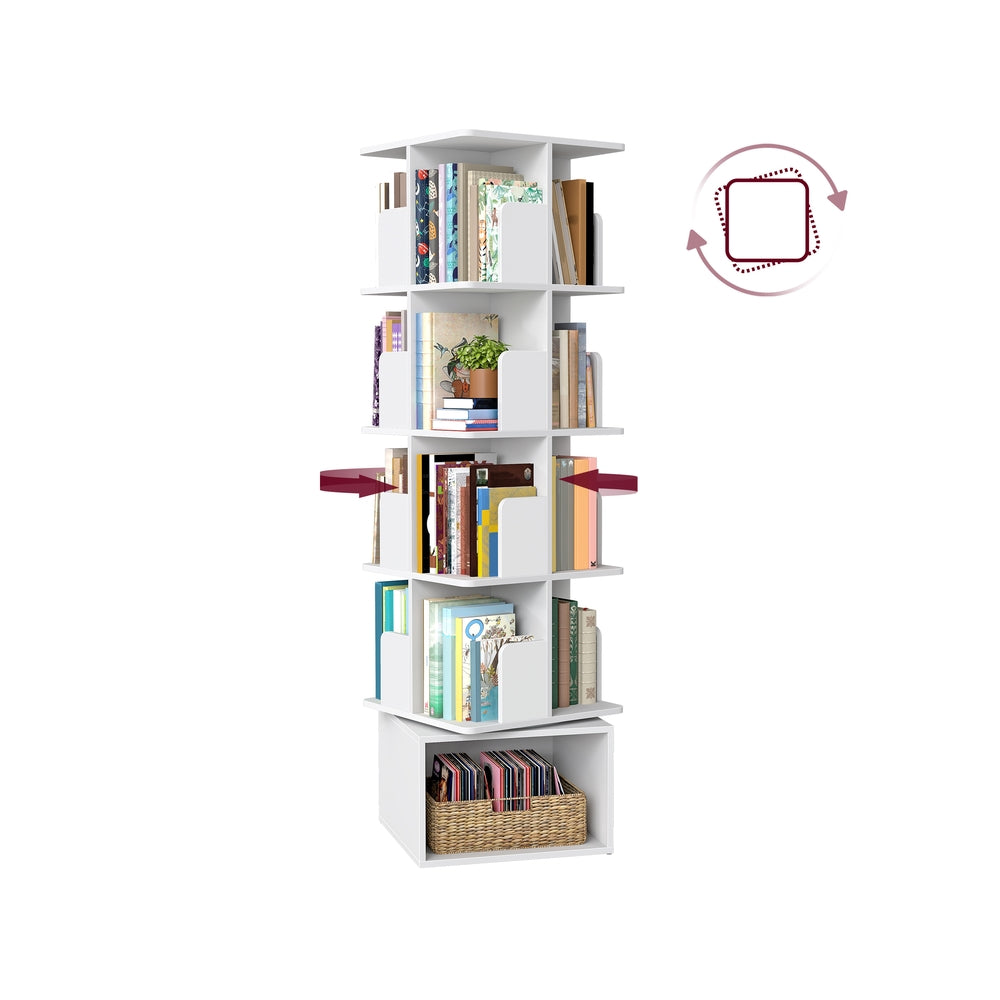 Custos Kollektion - Drehbares Bücherregal mit offenen Fächern und 5 Ebenen