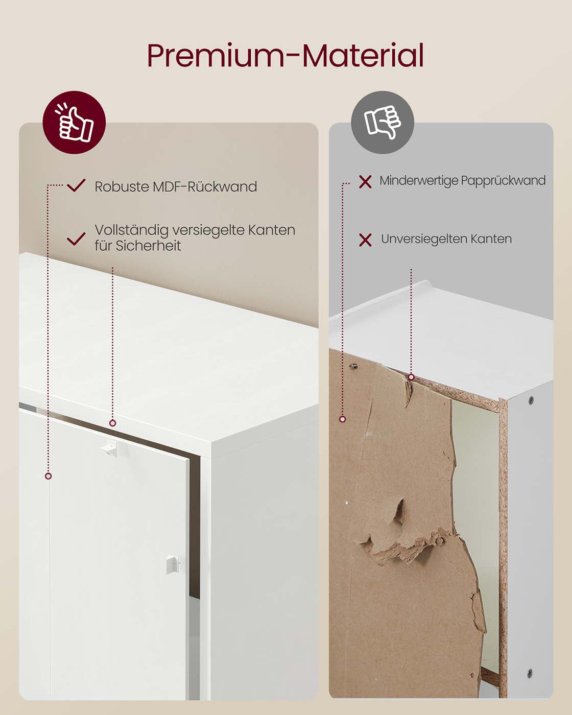 Bücherschrank mit vier Fächern