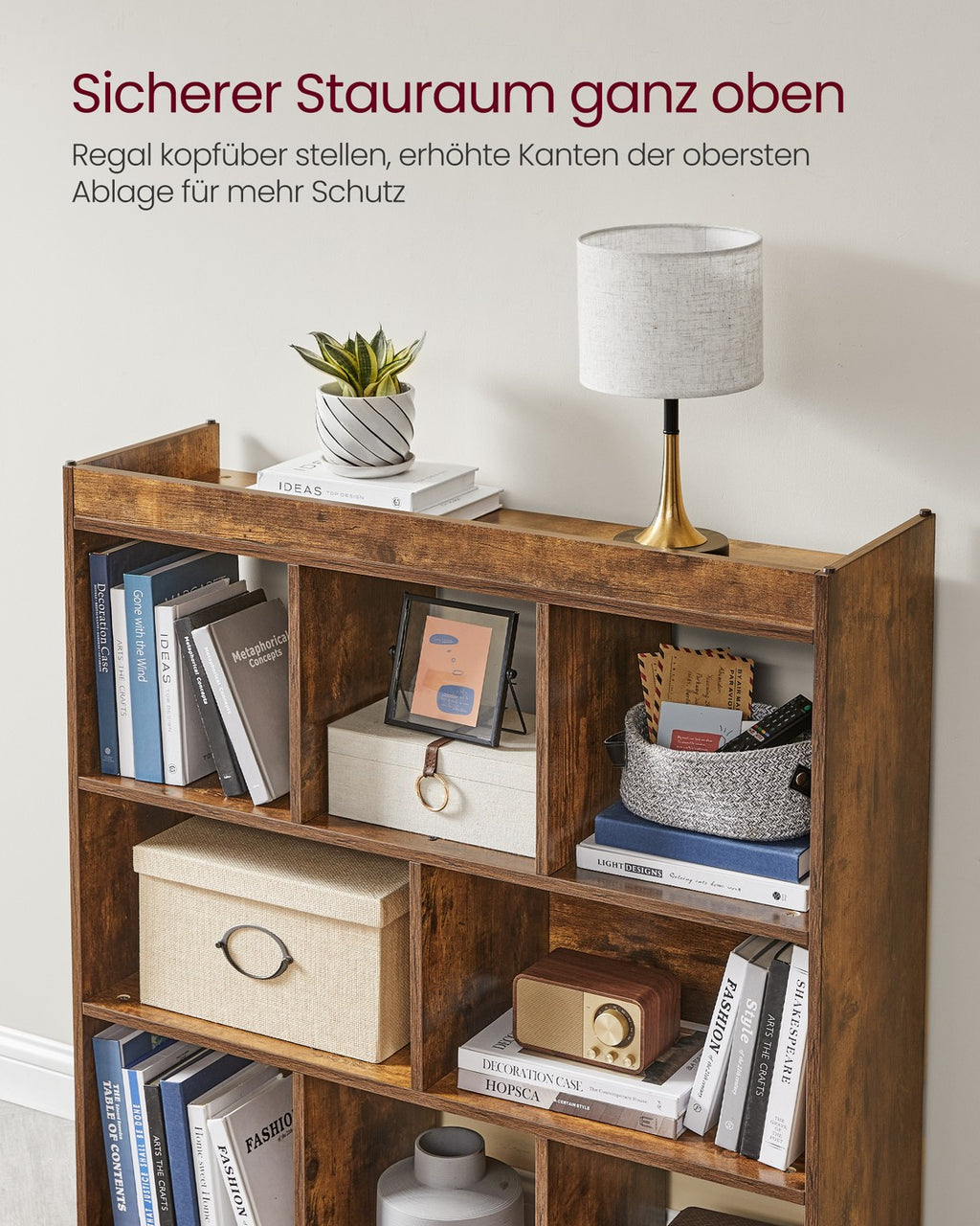 Bücherregal 97,5 x 30 x 100 cm 8 Fächer Vintage