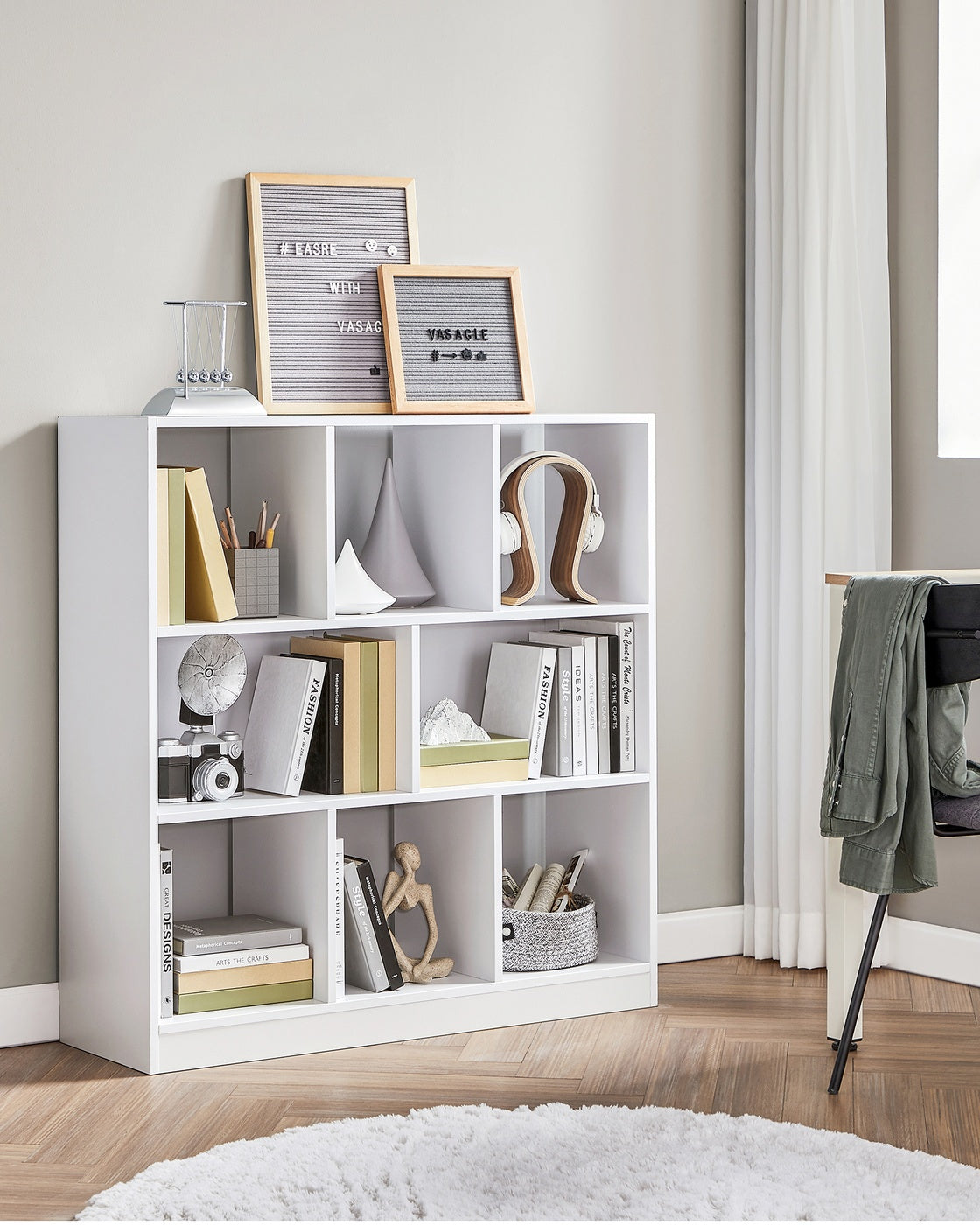 Bücherregal 8 Fächer Weiß