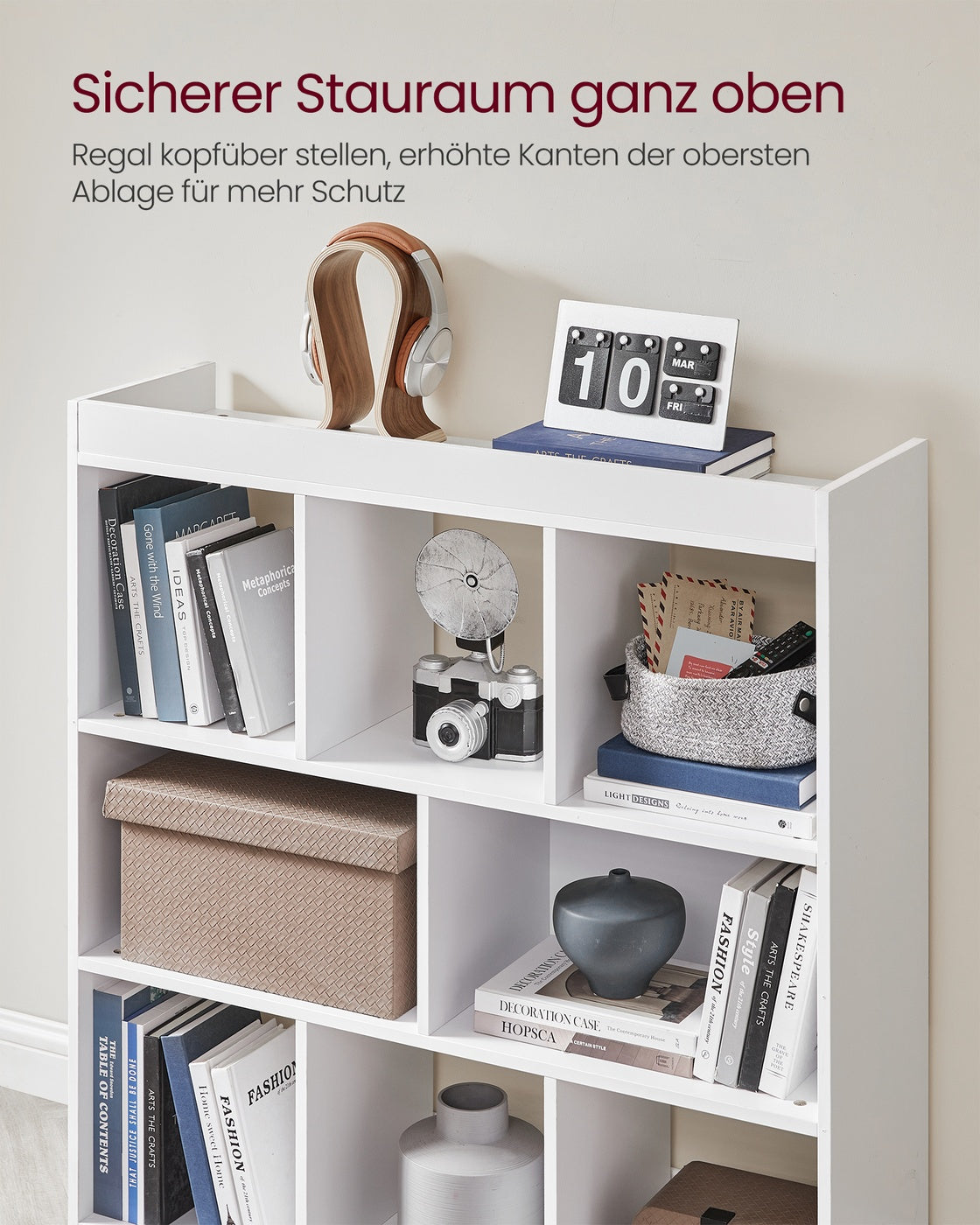 Bücherregal 8 Fächer Weiß