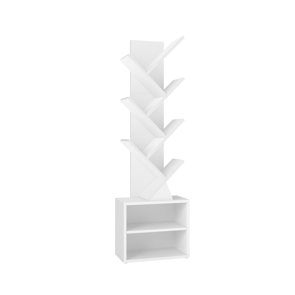 Custos Kollektion - Bücherregal in Baumform 20,3 x 38 x 123,2 cm für platzsparende Aufbewahrung wolkenweiß