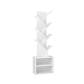 Custos Kollektion - Bücherregal in Baumform 20,3 x 38 x 123,2 cm für platzsparende Aufbewahrung wolkenweiß