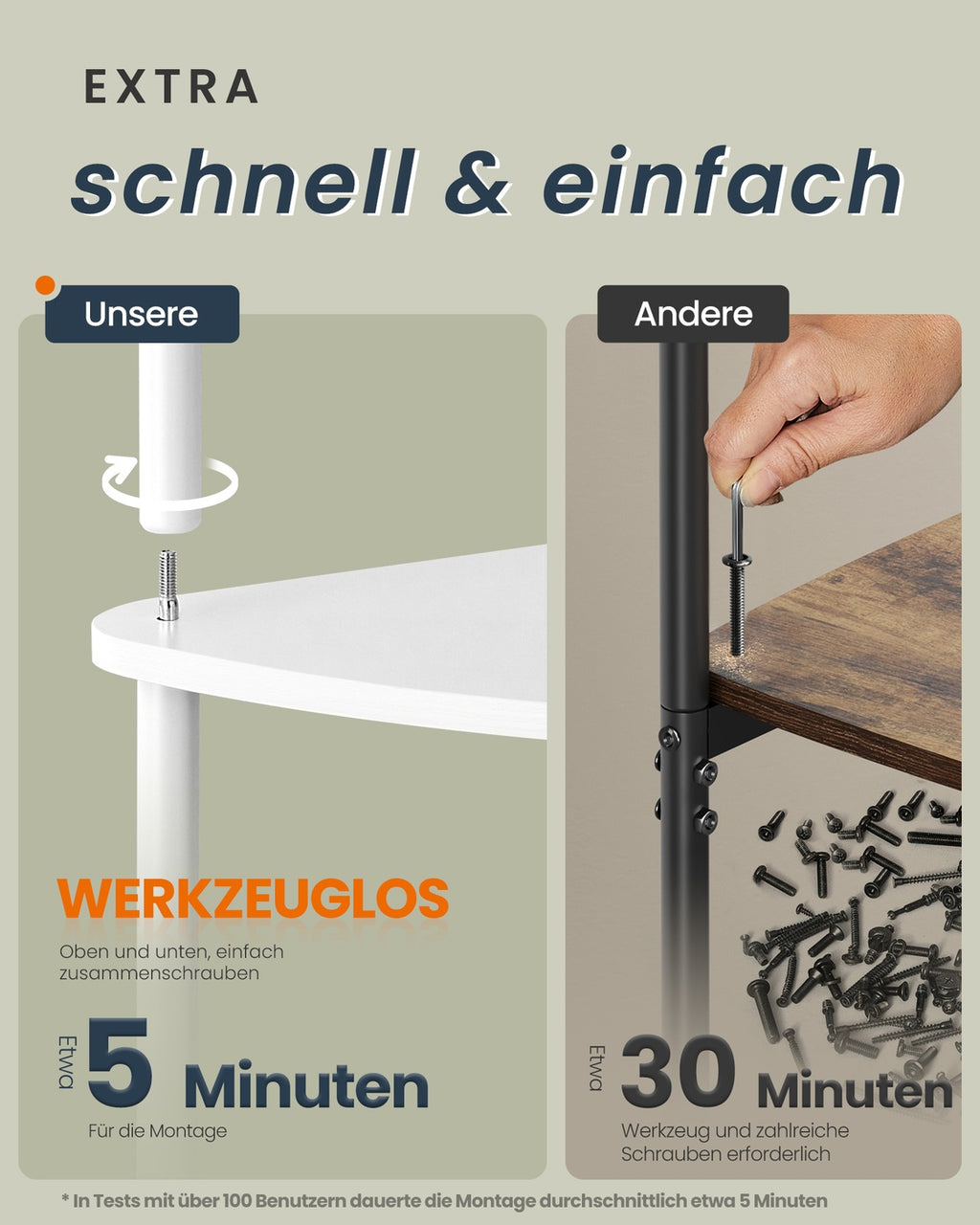 Eckregal mit 5 Ebenen