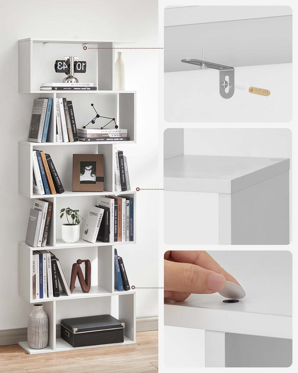 Freistehendes Bücherregal mit 6 Ebenen