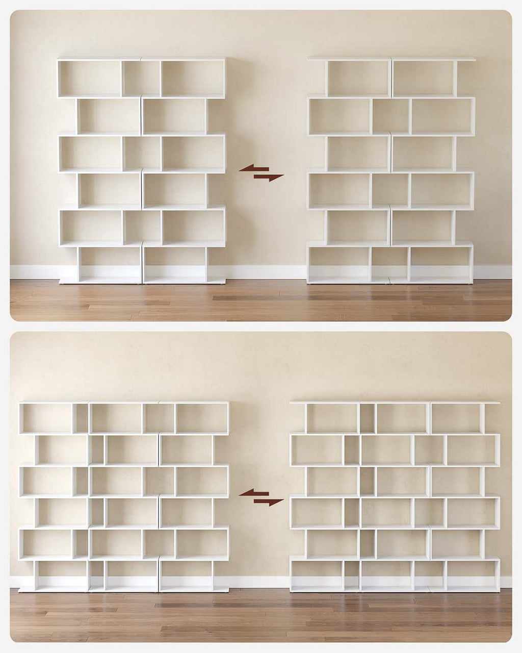 Freistehendes Bücherregal mit 6 Ebenen