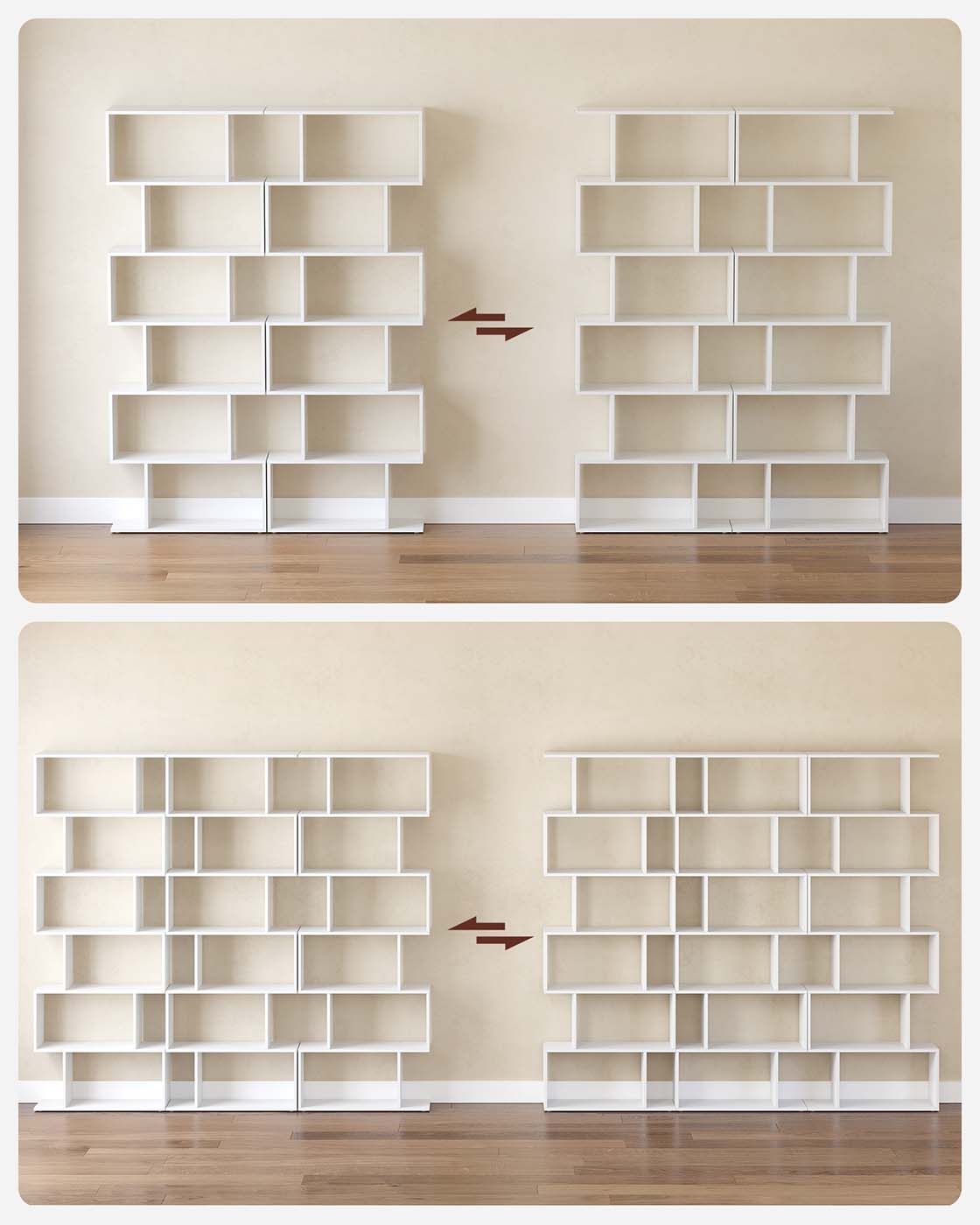 Freistehendes Bücherregal mit 6 Ebenen